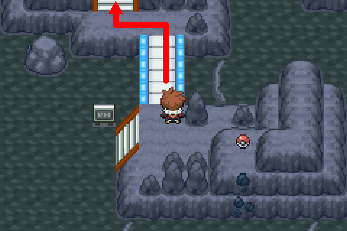 Crossing the bridge in the center of 2F / Pokémon Unbound