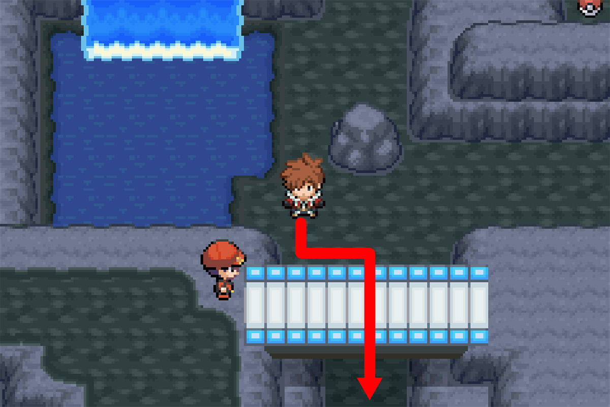 Path leading to the large boulder / Pokémon Unbound