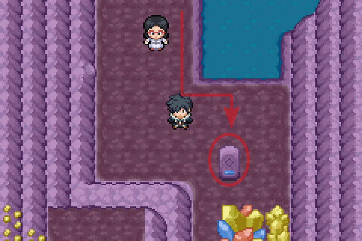 Disabling the blue crystals. / Pokémon Unbound
