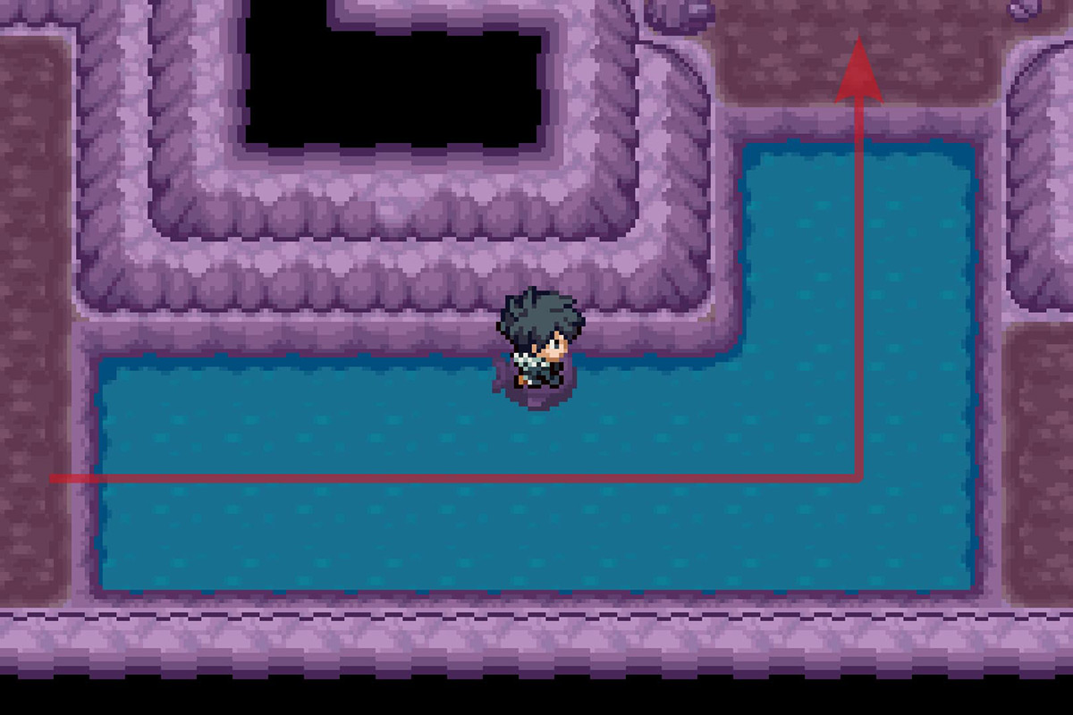 Surfing east and then north. / Pokémon Unbound