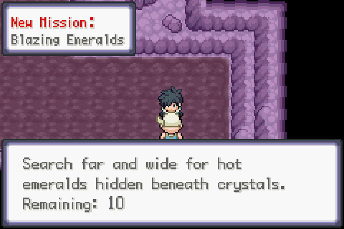 Getting the Blazing Emeralds side mission. / Pokémon Unbound