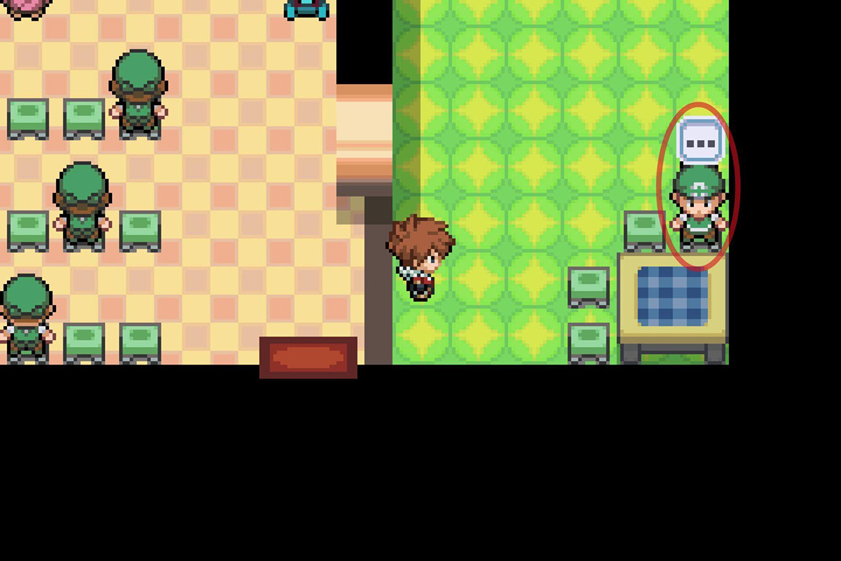 Approaching the NPC in the southeast corner. / Pokémon Unbound