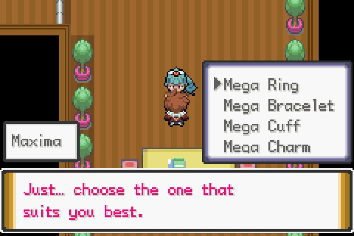 Choosing what to put the Mega Keystone on. / Pokémon Unbound