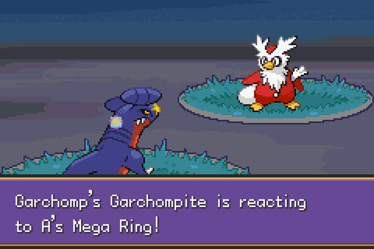 Mega Evolving Garchomp. / Pokémon Unbound
