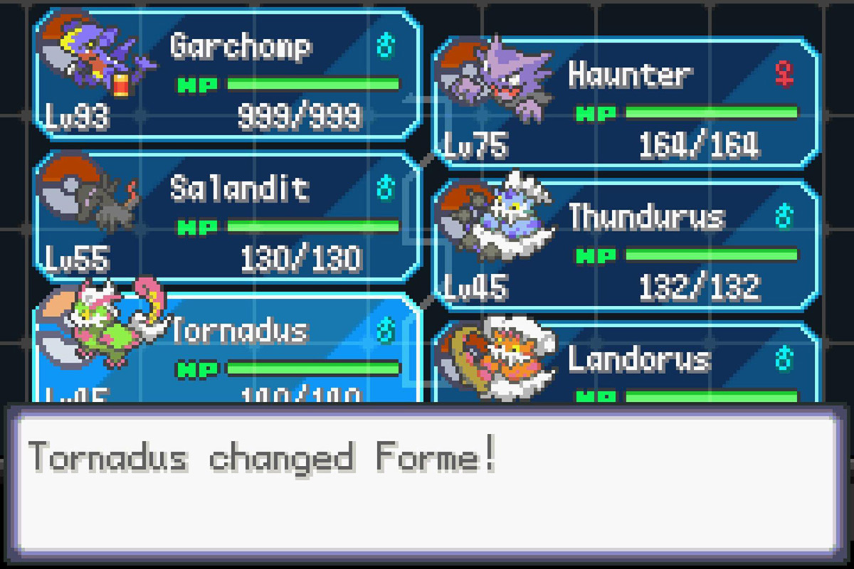 Changing the form of Tornadus. / Pokémon Unbound