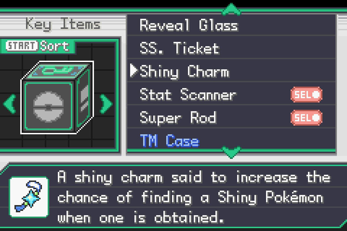 The Shiny Charm in the cube. / Pokémon Unbound