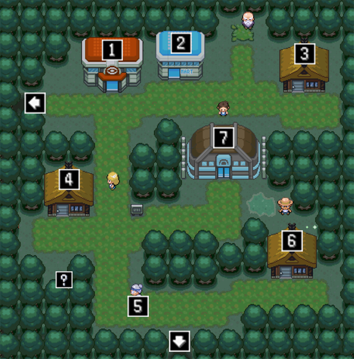 Redwood Village map / Pokémon Unbound