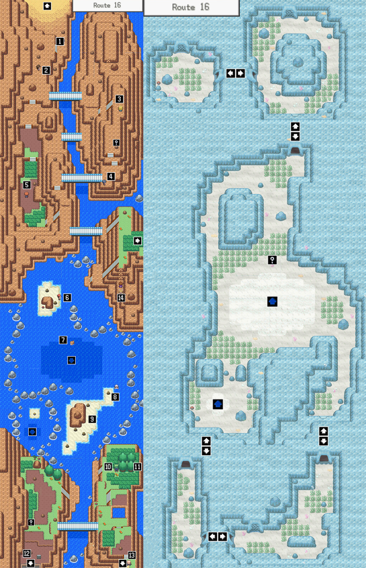 Route 16 maps - above and below water